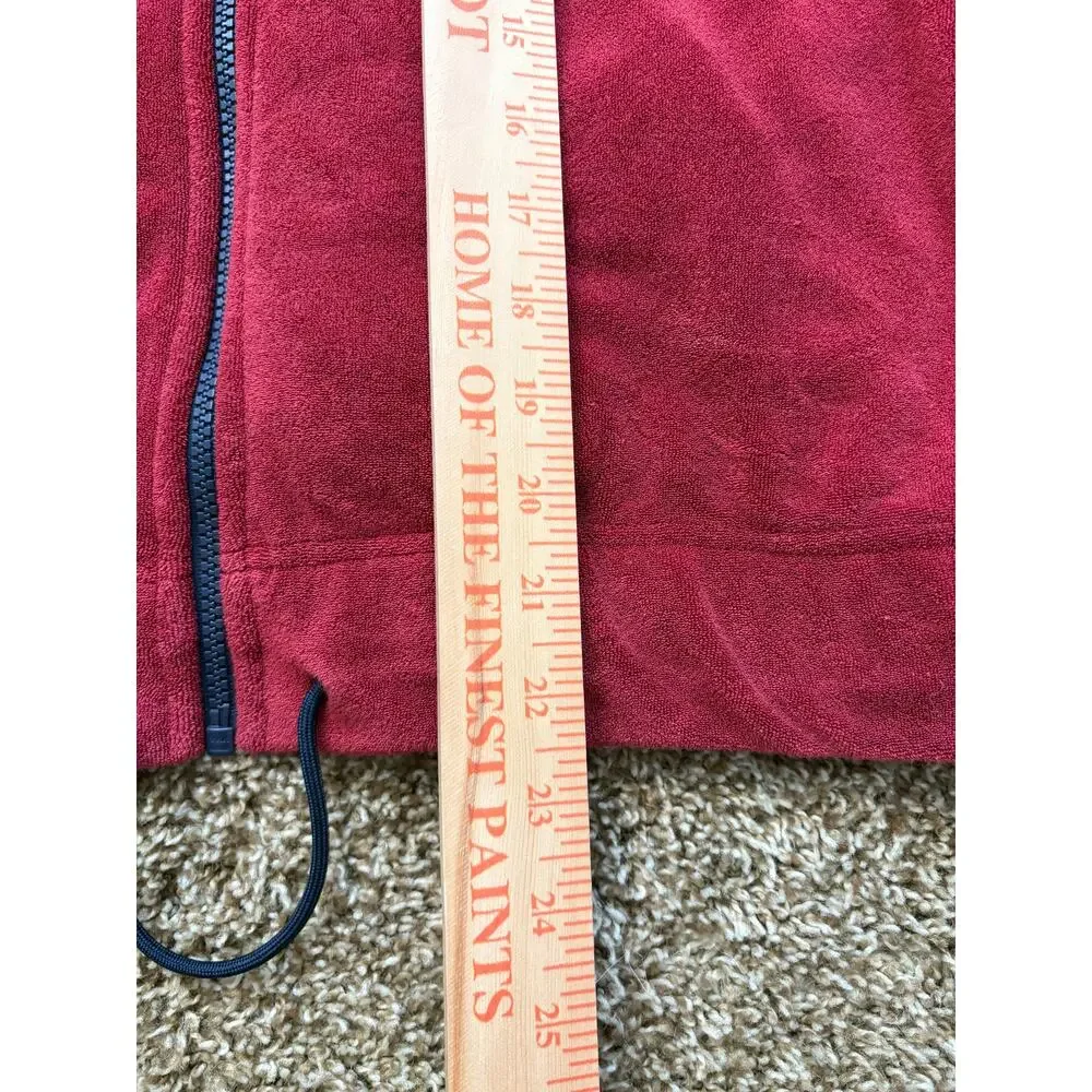 Nike Red Velour Full  Zip Track Jacket Womens Size Medium Burgundy